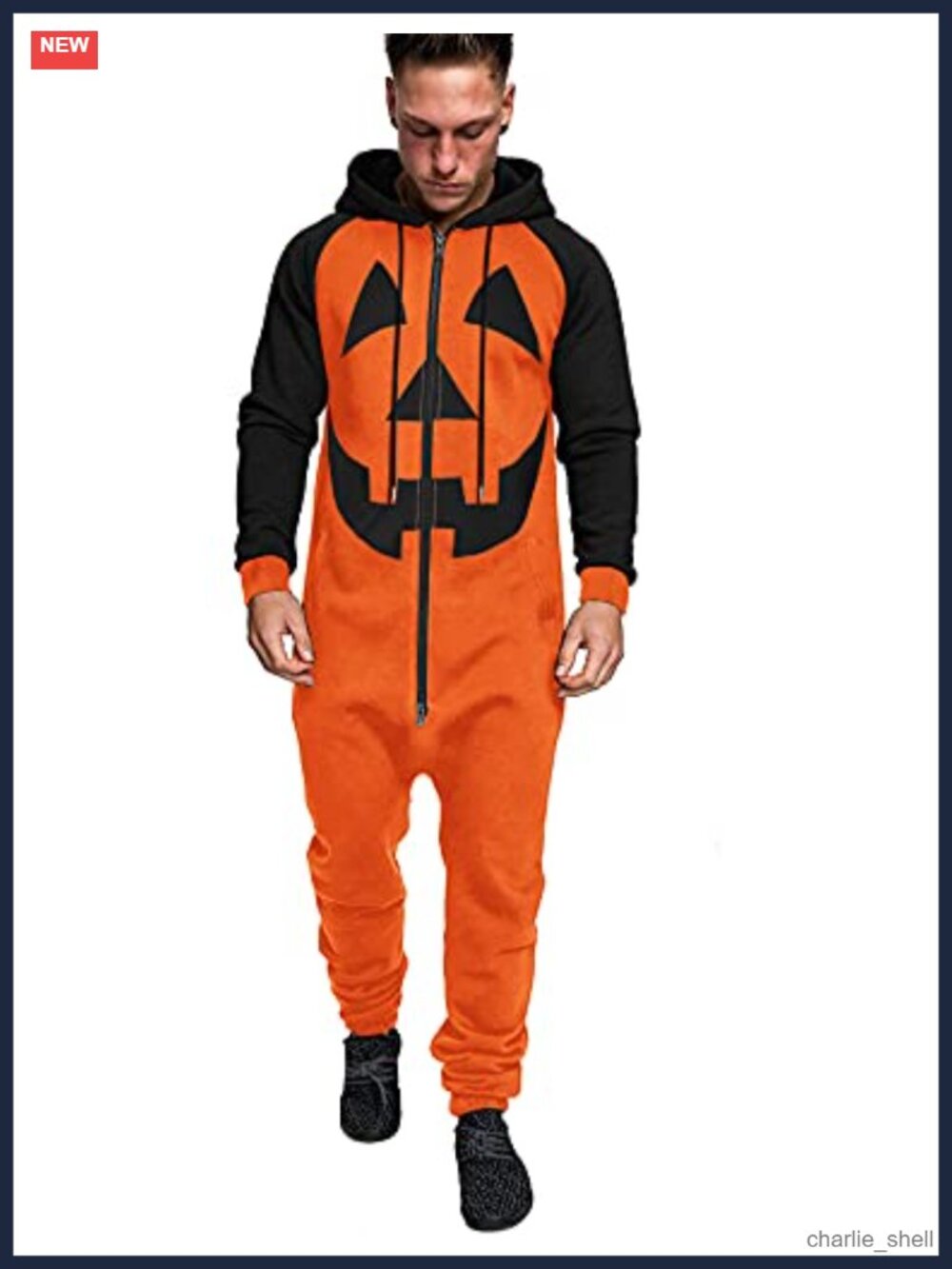 Mens Hooded One Piece Jumpsuit Full Zip Tracksuit Jogging Romper